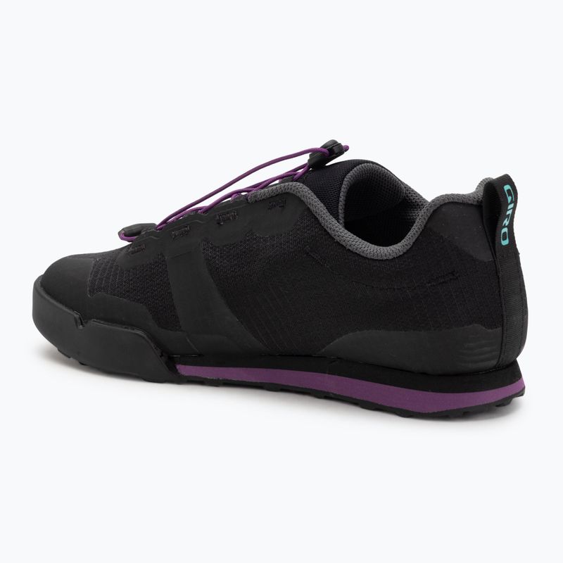 Women's platform cycling shoes Giro Tracker Fastlace black/throwback purple 3