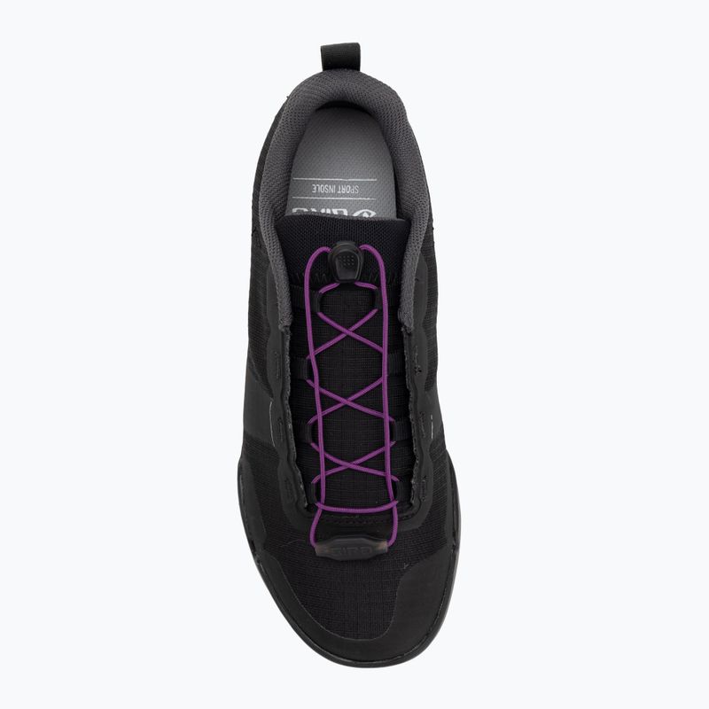 Women's platform cycling shoes Giro Tracker Fastlace black/throwback purple 5