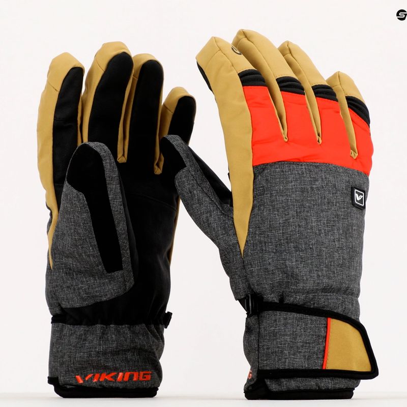 Viking Trevali Touch Phone System grey-yellow ski glove 110/21/0897 8