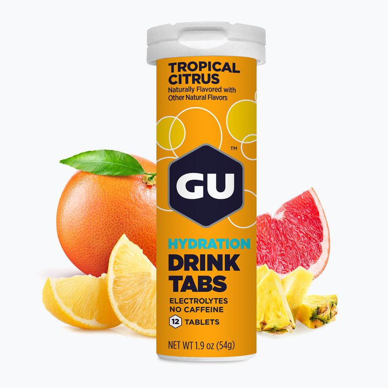 GU Hydration Drink Isotonic Beverage 12 tabs tropical/citrus 2