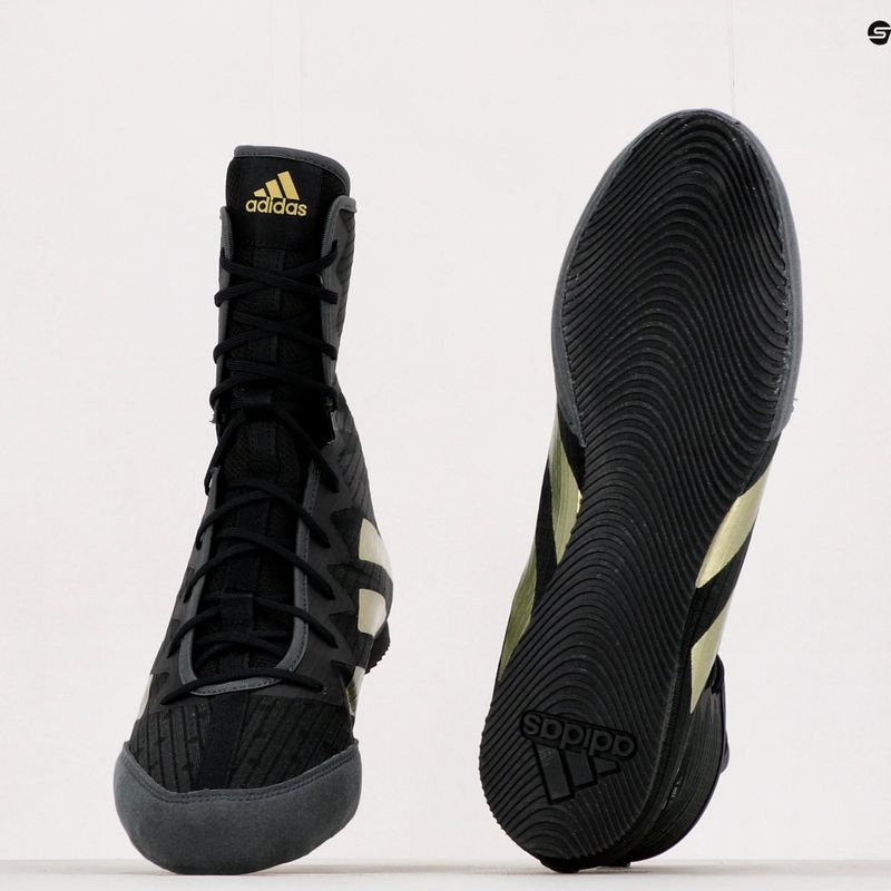 adidas Box Hog 4 boxing shoes black and gold GZ6116 12