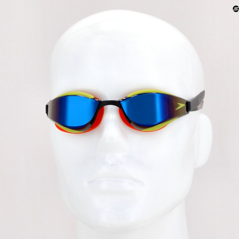 Speedo Fastskin Hyper Elite Mirror Junior black/salso/atomic lime/sapphire children's swimming goggles 68-12821G797 8