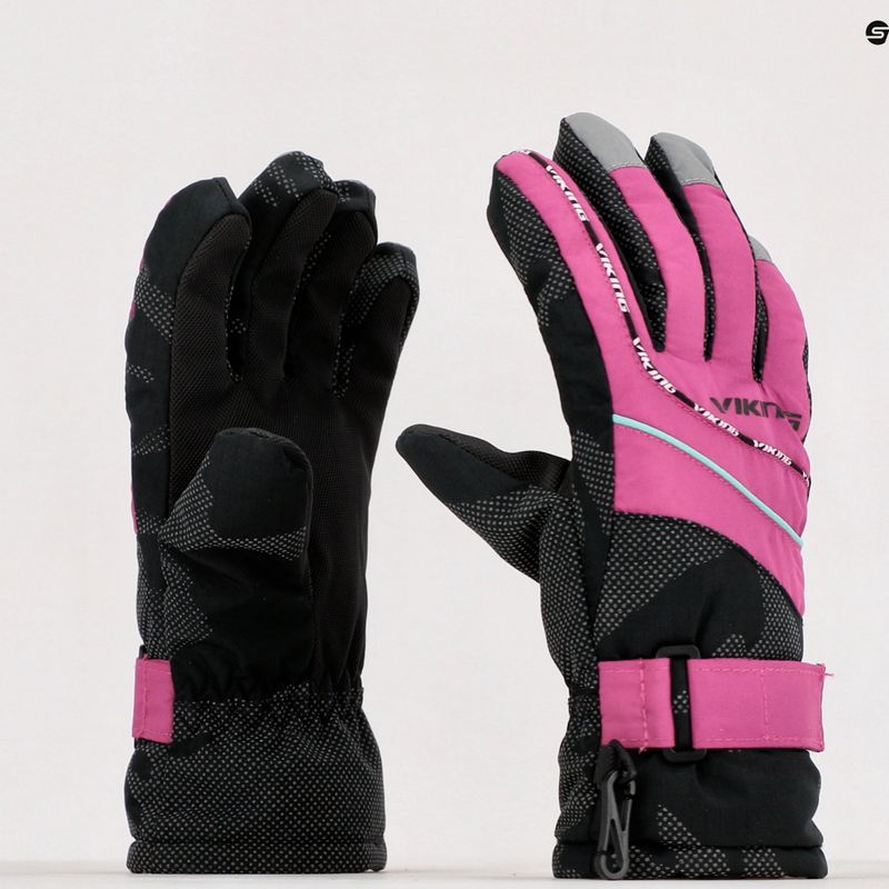 Children's ski gloves Viking Mate pink 120/19/3322 9