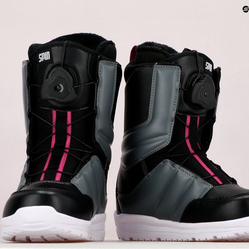 Women's snowboard boots Northwave Helix Spin black-grey 70221401 14