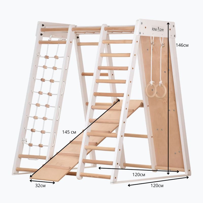 Wooden gymnastics frame RINAGYM 5M-UPNW-SEGH white 7
