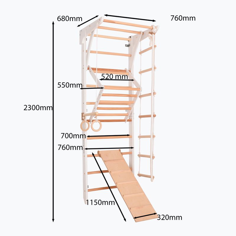 RINAGYM Kinder 3 white gymnastic ladder 8