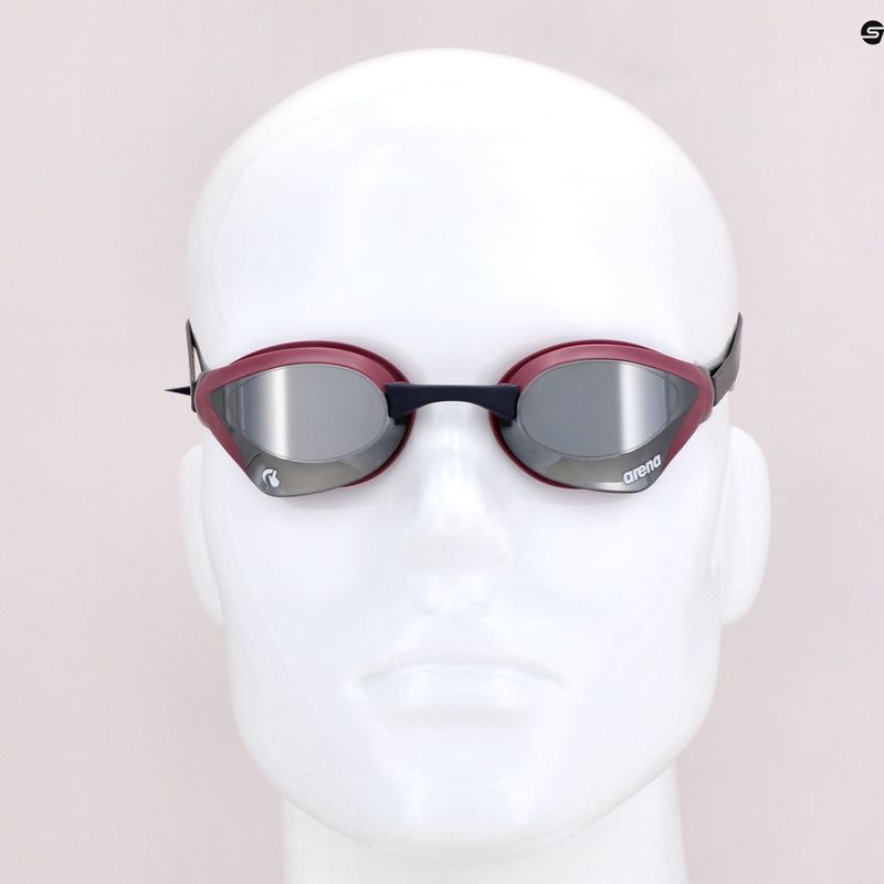 Arena swimming goggles Cobra Core Swipe Mirror silver/red wine 003251/595 7
