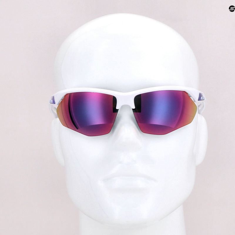 Bicycle goggles Alpina Defey HR white/purple/purple mirror 7