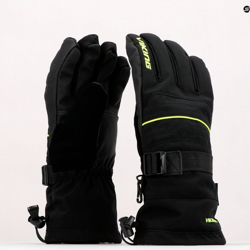 Men's ski gloves Viking Bormio black/yellow 110/20/4098 9