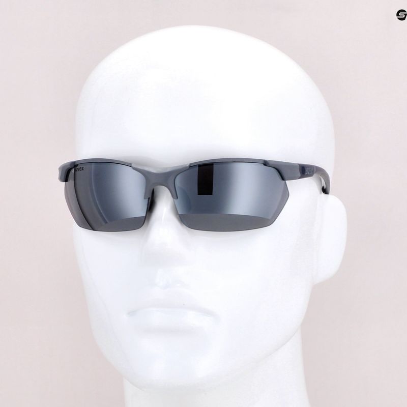 UVEX Sportstyle 114 rhino deep space mat/litemirror silver/litemirror orange/clear sunglasses S5309395416 9