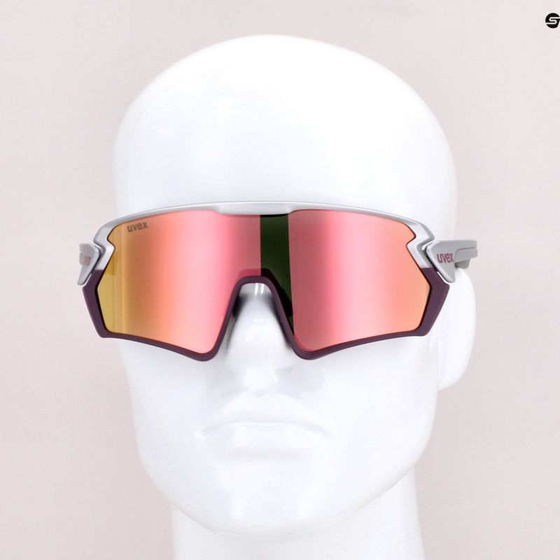 UVEX Sportstyle 231 silver plum mat/mirror red cycling glasses S5320655316 12