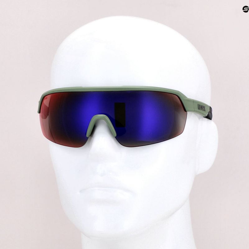 UVEX Sportstyle 227 olive mat/mirror red cycling goggles S5320667716 12
