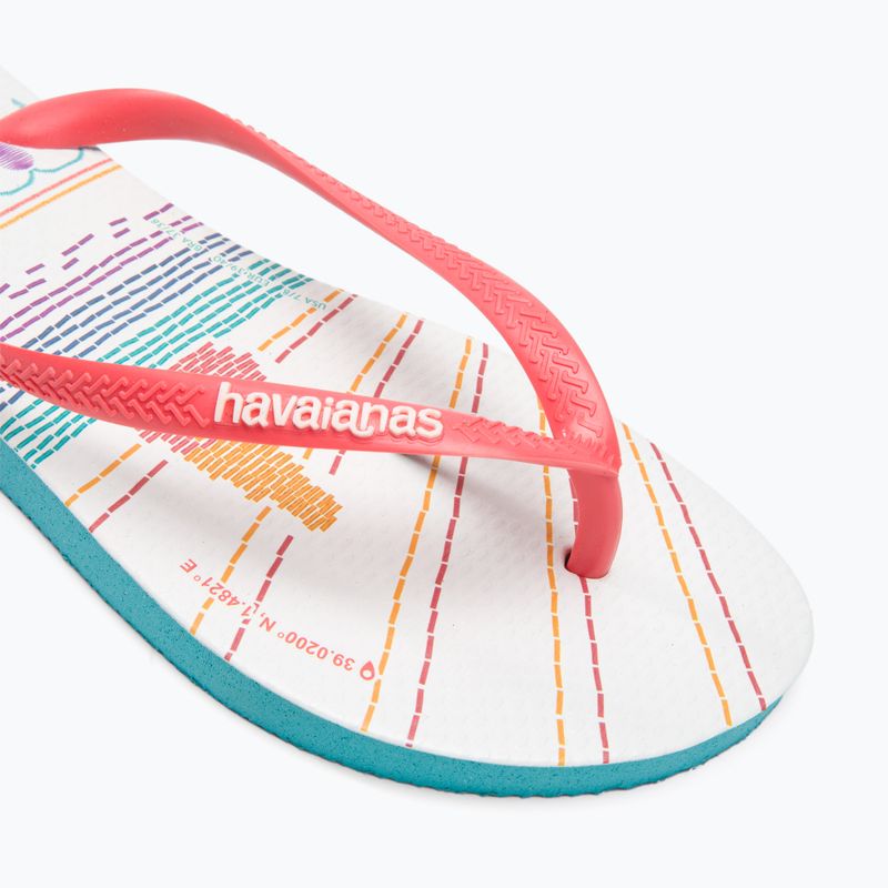 Women's Havaianas Slim Local Soul Ibiza flip flops red/blue/orange 7