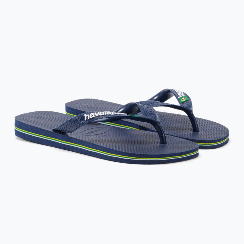 Havaianas Brasil Logo navy blue flip flops H4110850 5