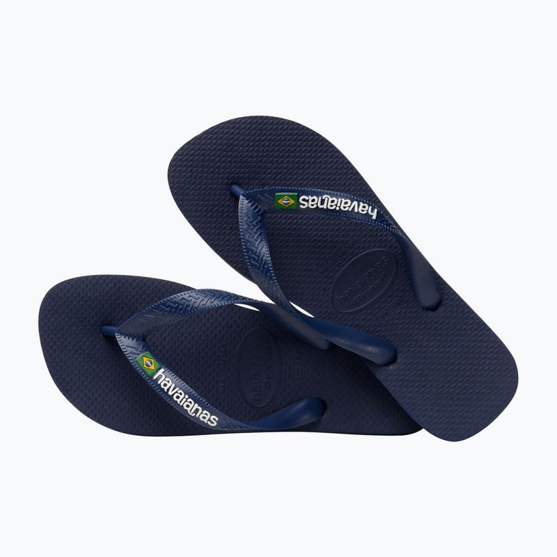 Havaianas Brasil Logo navy blue flip flops H4110850 11