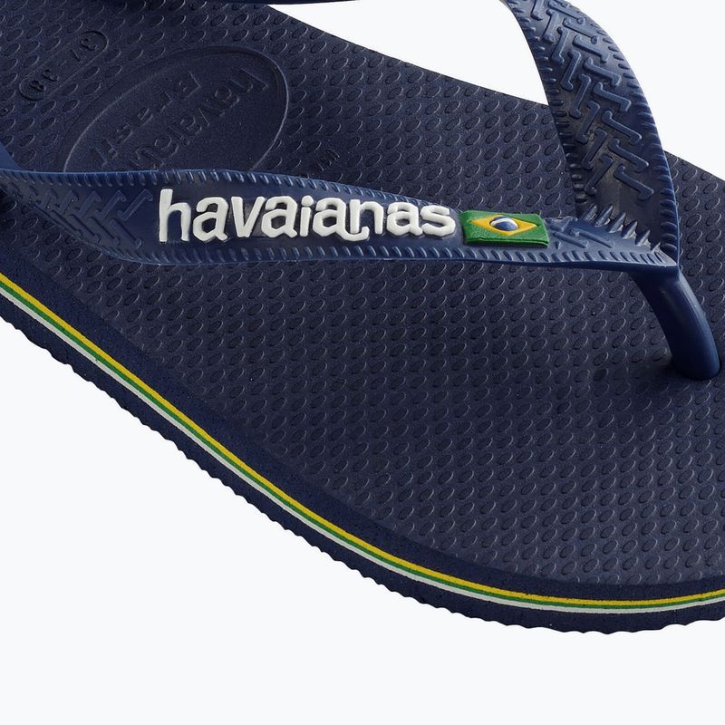 Havaianas Brasil Logo navy blue flip flops H4110850 12