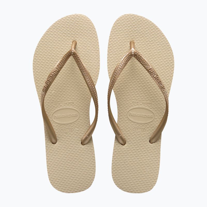 Women's Havaianas Slim sand grey / light golden flip flops 10