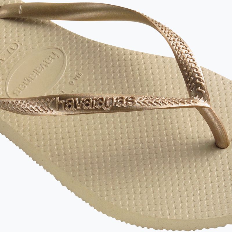 Women's Havaianas Slim sand grey / light golden flip flops 12