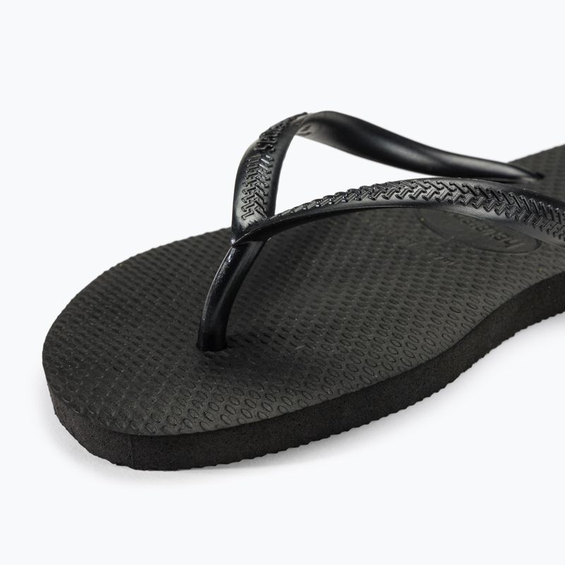 Women's Havaianas Slim black flip flops 8