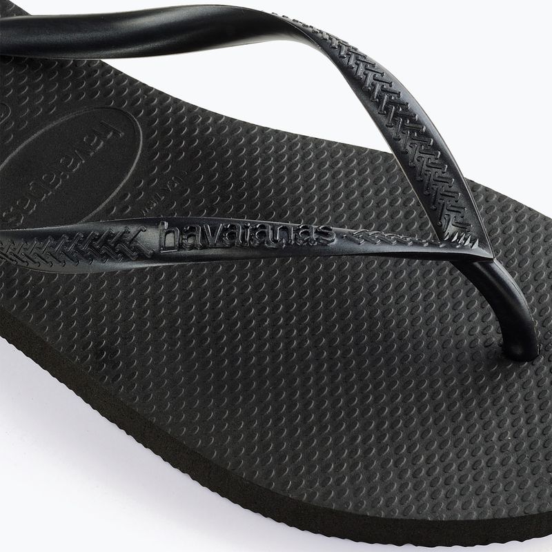 Women's Havaianas Slim black flip flops 9