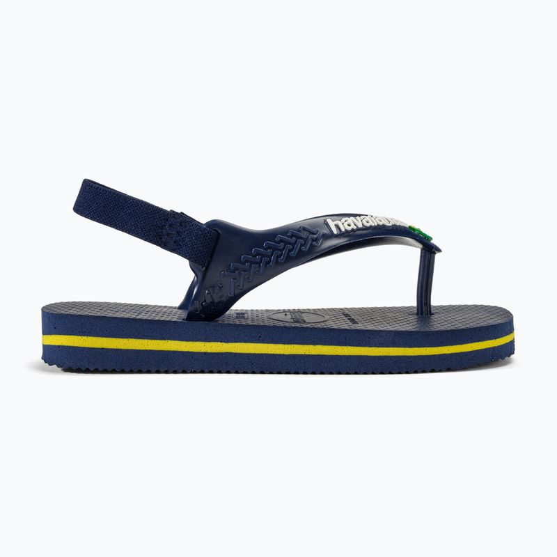 Havaianas Baby Brasil Logo II navy blue / citrus yelloew children's sandals 2