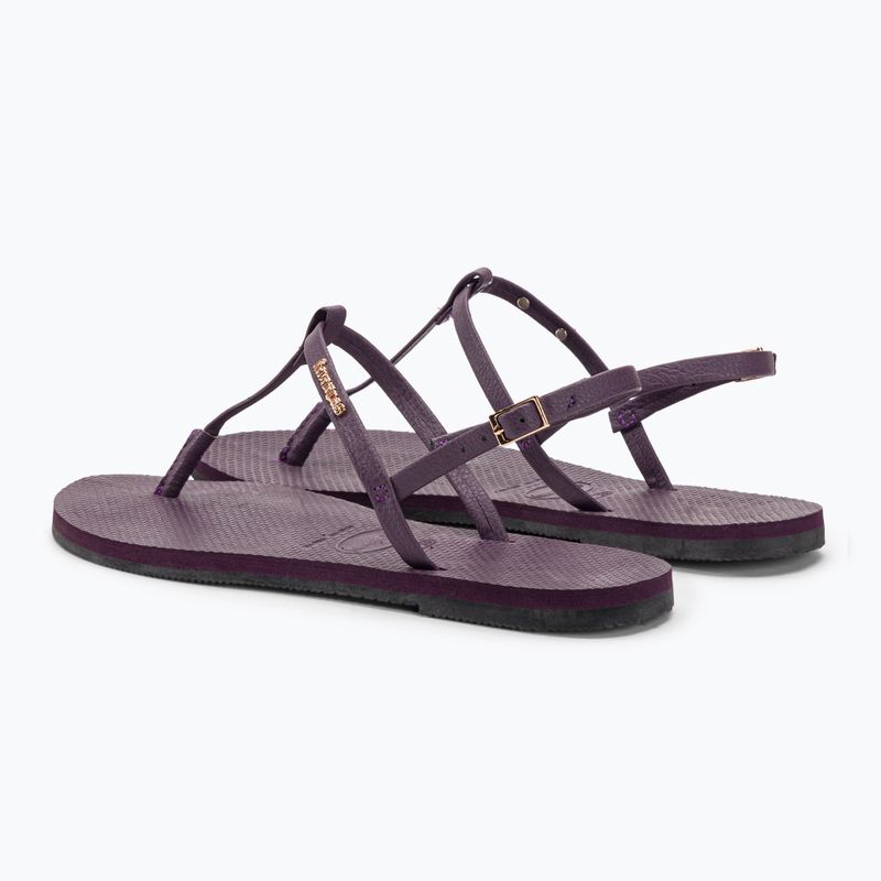 Women's Havaianas You Riviera sandals purple/black/gold 3