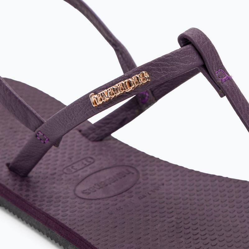 Women's Havaianas You Riviera sandals purple/black/gold 8