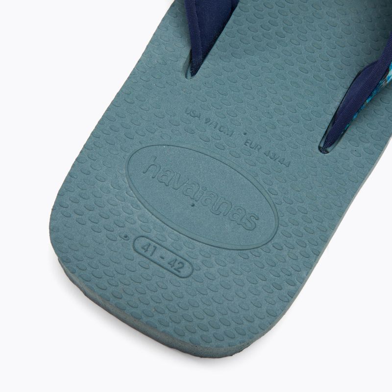 Men's Havaianas Surf Material silver/blue flip flops 9