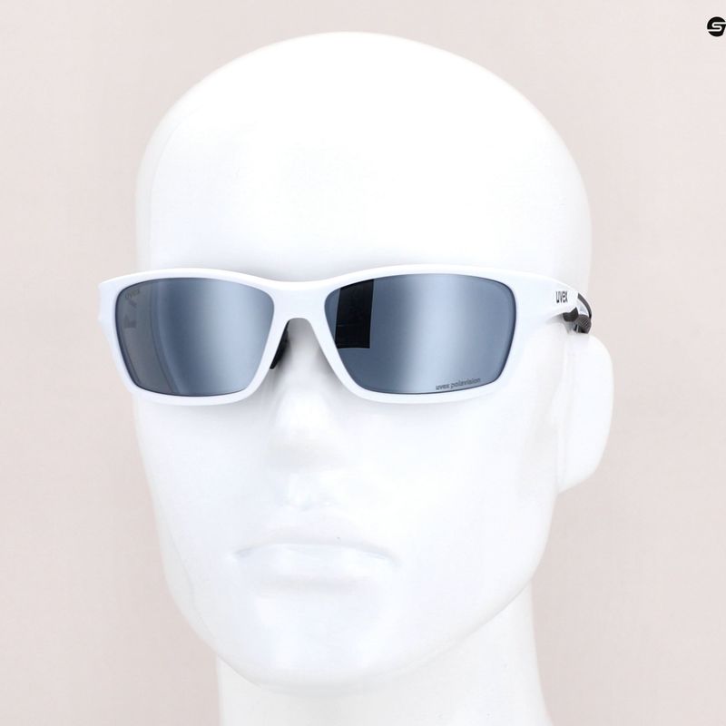 Bicycle goggles UVEX Sportstyle 232 P white mat/polavision mirror silver S5330028850 11