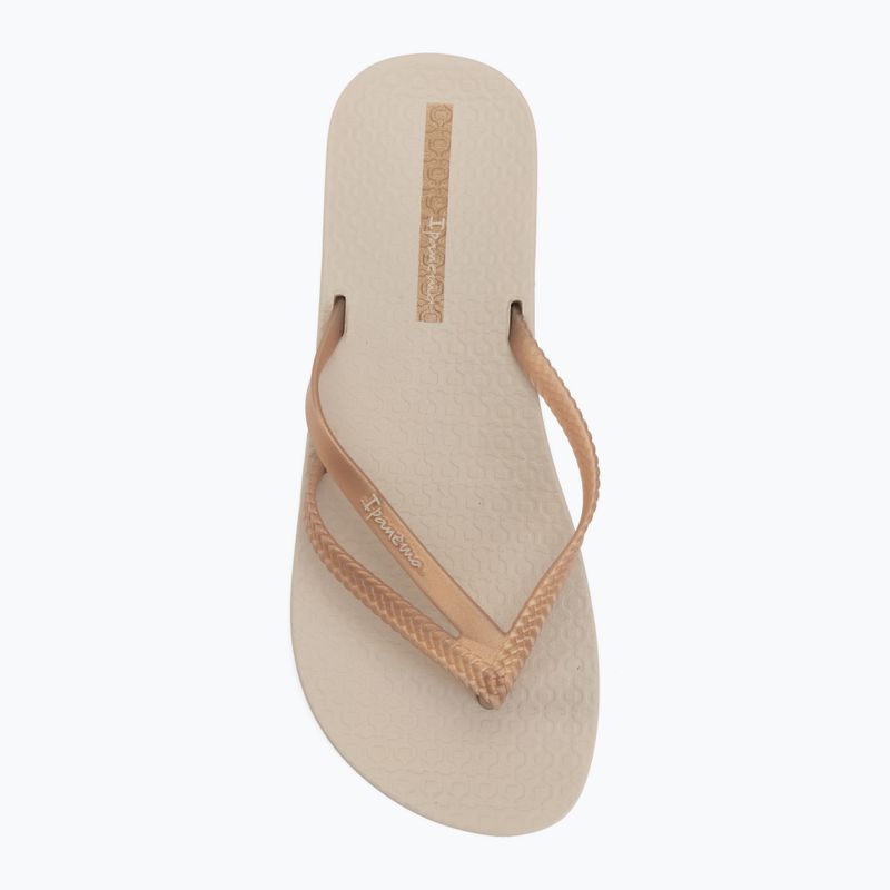 Women's flip-flops Ipanema Bossa Soft V beige/gold 5