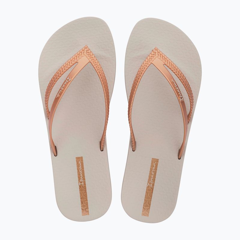 Women's flip-flops Ipanema Bossa Soft V beige/gold 2