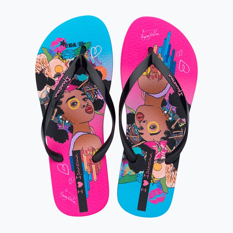 Women's flip-flops Ipanema Graffiti V pink/black/blue 2