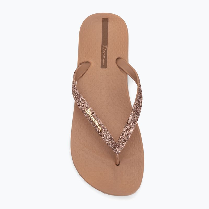 Women's flip-flops Ipanema Anatomica Lolita brown/glitter brown 5
