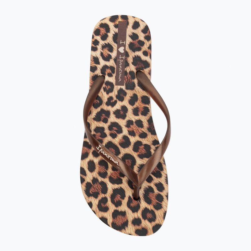 Women's flip-flops Ipanema Animal Print beige/bronze/bronze 5
