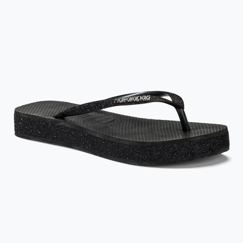 Women's Havaianas Slim Flatform Sparkle black flip flops