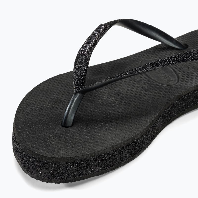 Women's Havaianas Slim Flatform Sparkle black flip flops 7