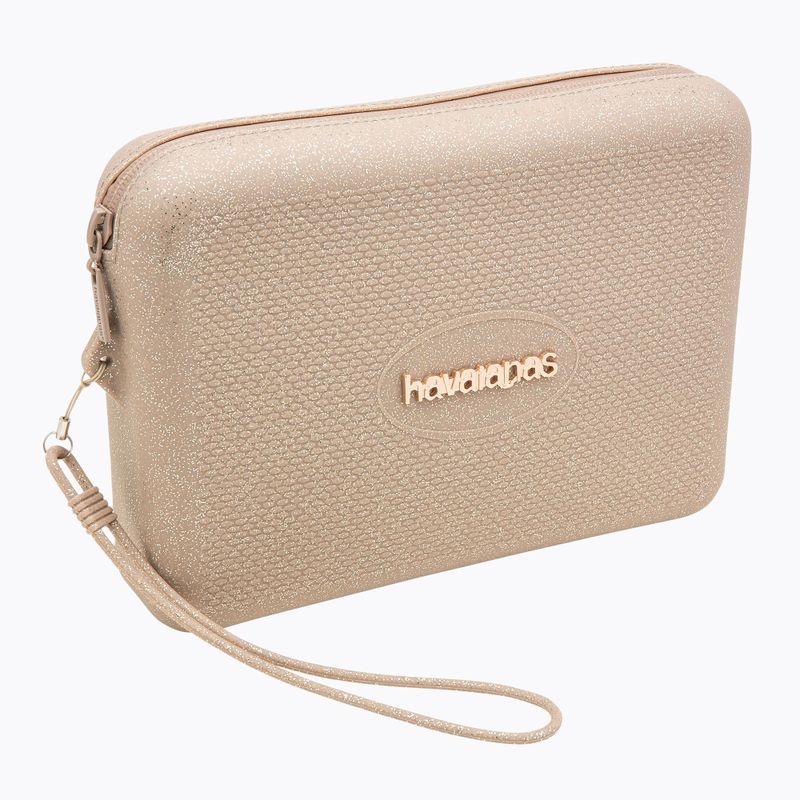 Havaianas Beach Necessaire Glitter golden cosmetic bag