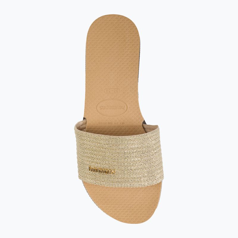 Women's Havaianas You Malta Metallic golden slides 5