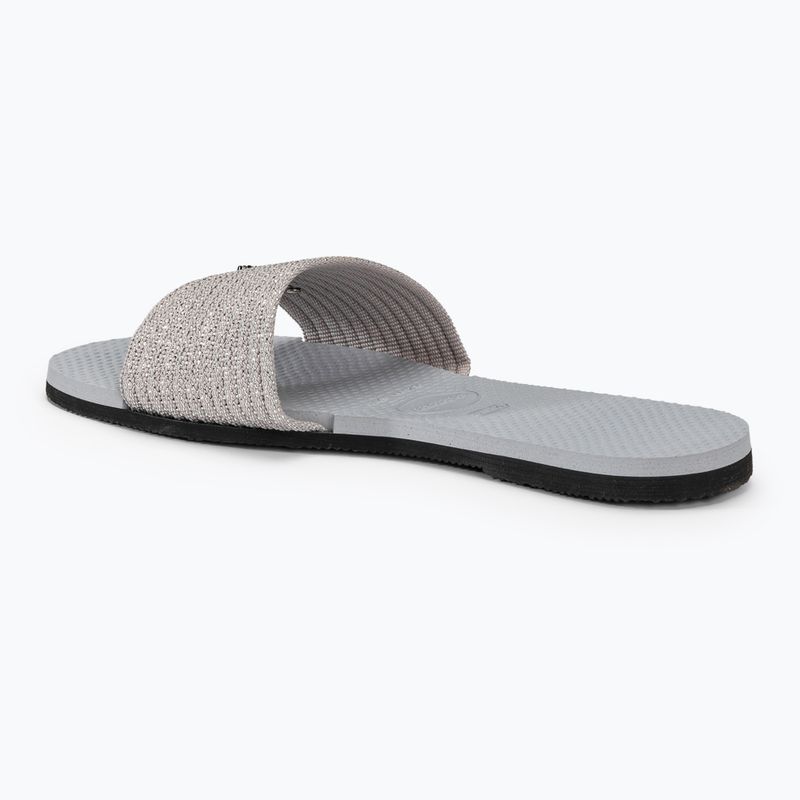 Women's slides Havaianas You Malta Metallic ice grey 3