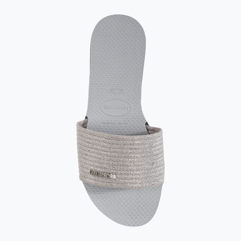 Women's slides Havaianas You Malta Metallic ice grey 5