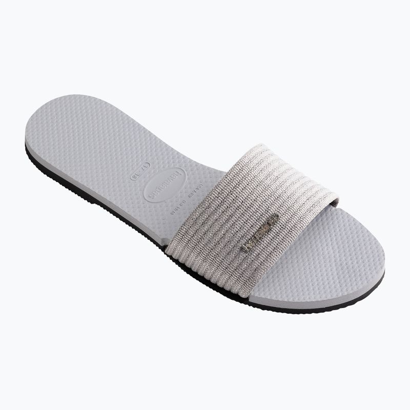 Women's slides Havaianas You Malta Metallic ice grey 8