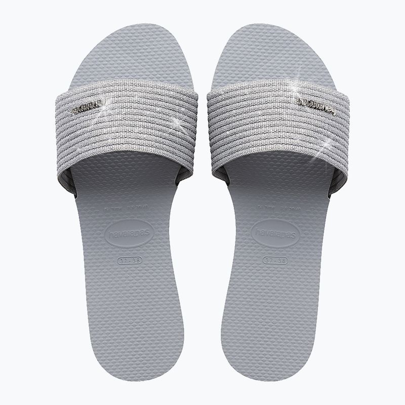 Women's slides Havaianas You Malta Metallic ice grey 11