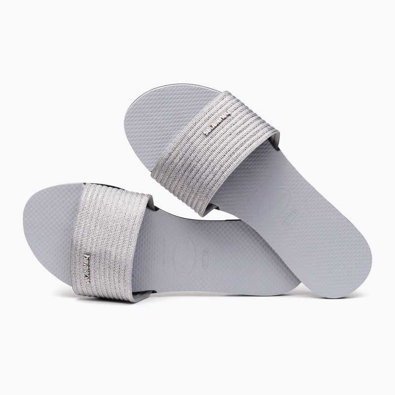 Women's slides Havaianas You Malta Metallic ice grey 13