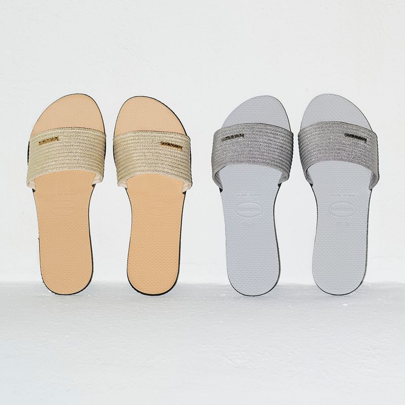 Women's slides Havaianas You Malta Metallic ice grey 17