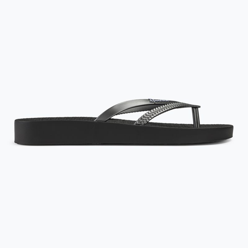 Women's Ipanema Bossa Soft V black/silver flip flops 2