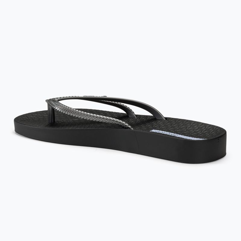 Women's Ipanema Bossa Soft V black/silver flip flops 3