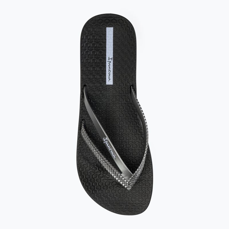 Women's Ipanema Bossa Soft V black/silver flip flops 5