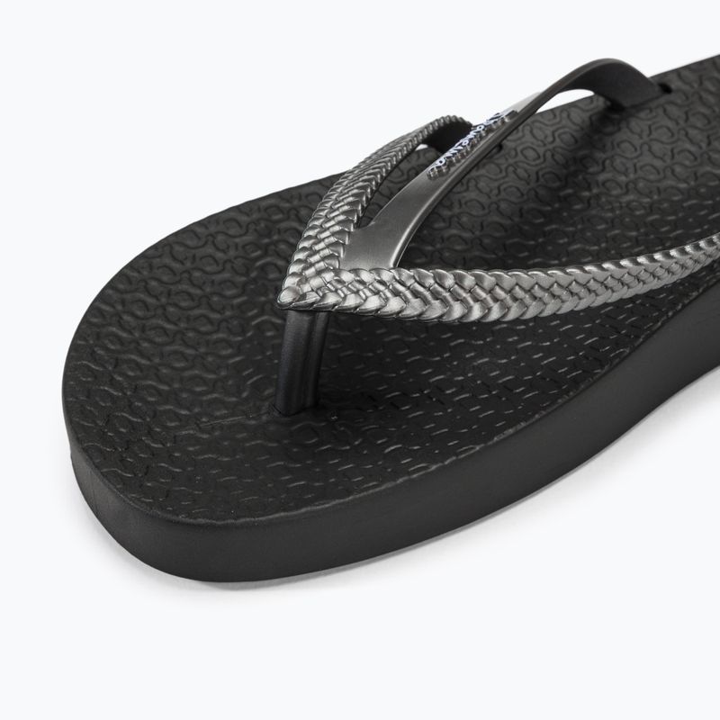 Women's Ipanema Bossa Soft V black/silver flip flops 7