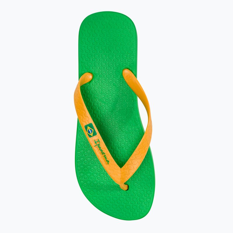 Men's Ipanema Clas Brasil II AD green/yellow flip flops 5