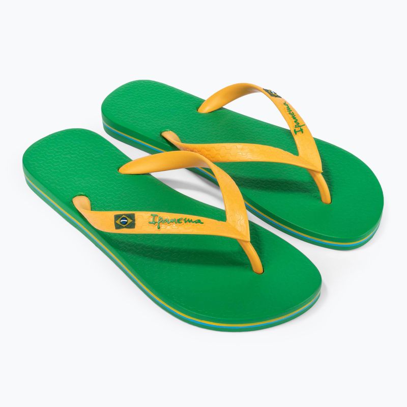 Men's Ipanema Clas Brasil II AD green/yellow flip flops 8